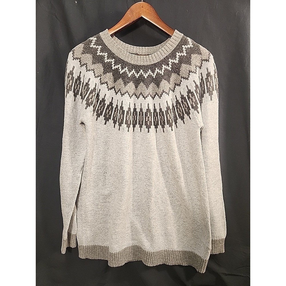 Cabela's Sweater Adults‎ Med Grannycore Long Sleeve Gray Pullover